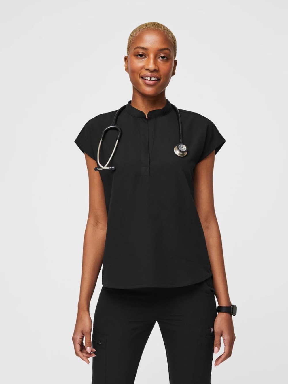 Rafaela Oversixed Scrub Top in Black